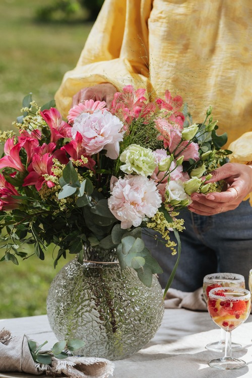 bouquet peonie multicolor