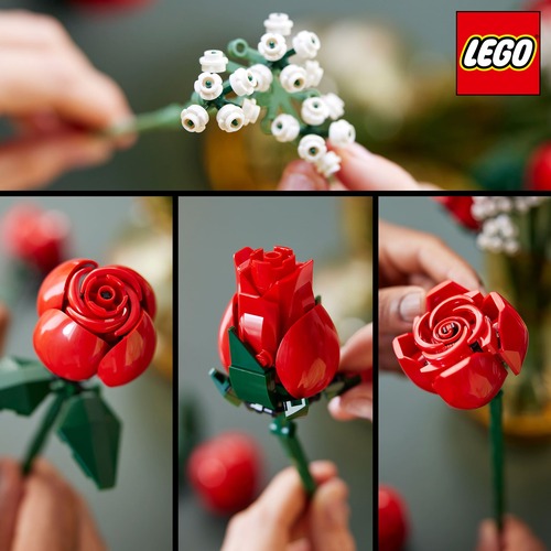Dettaglio di rose di fiori Lego